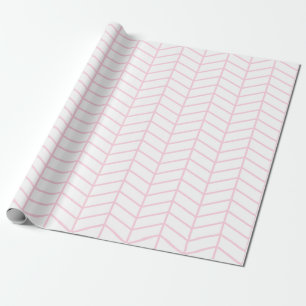 Presente Papel de enrolamento Chevron - Rosa claro em branc