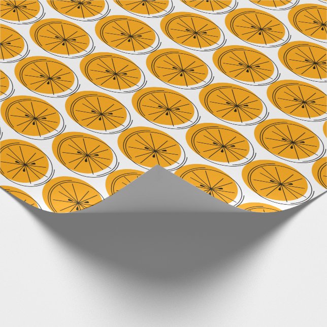 Presente Papel de enrolamento Citrus Orange (Ponta)