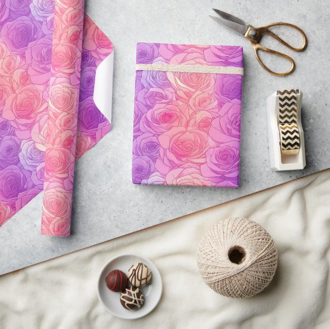 Presente Papel de enrolamento Classy Rosa Greenery (Artesanato)