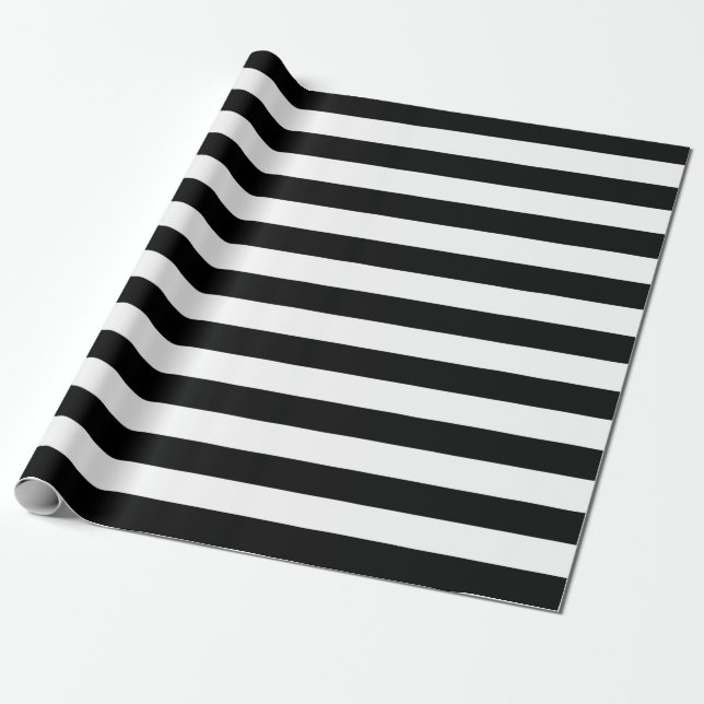 Presente Papel de enrolamento com listras brancas e pretas (Desenrolado)