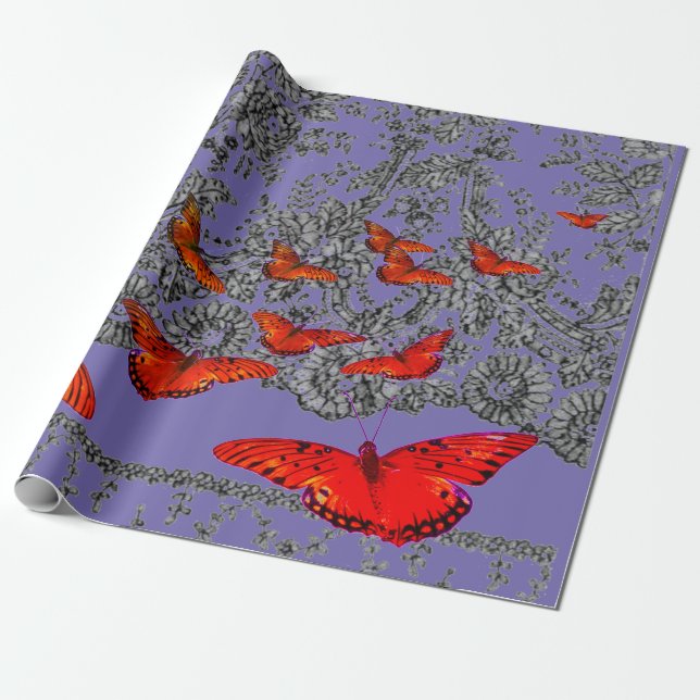 Presente Papel de enrolamento com pADRÃO ANTIQUO LACE, em b (Desenrolado)