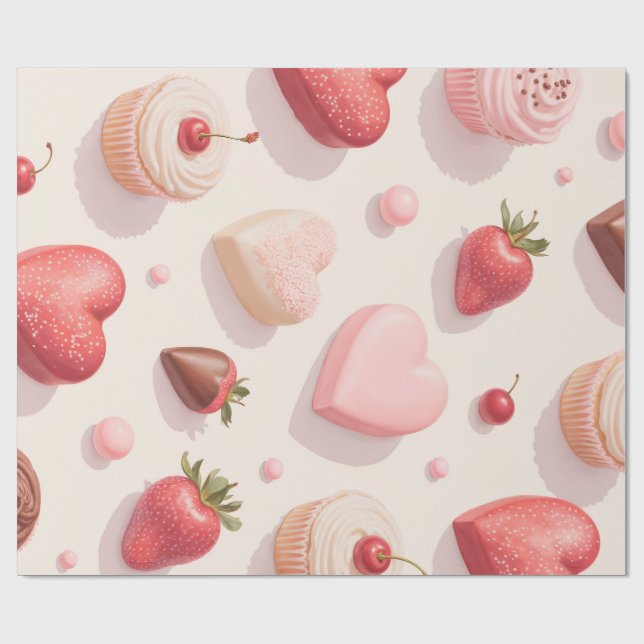 Presente Papel de enrolamento com padrão de chocolate (Aberto)