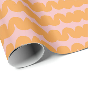 Presente Papel de enrolamento cor-de-laranja, cor-de-rosa,