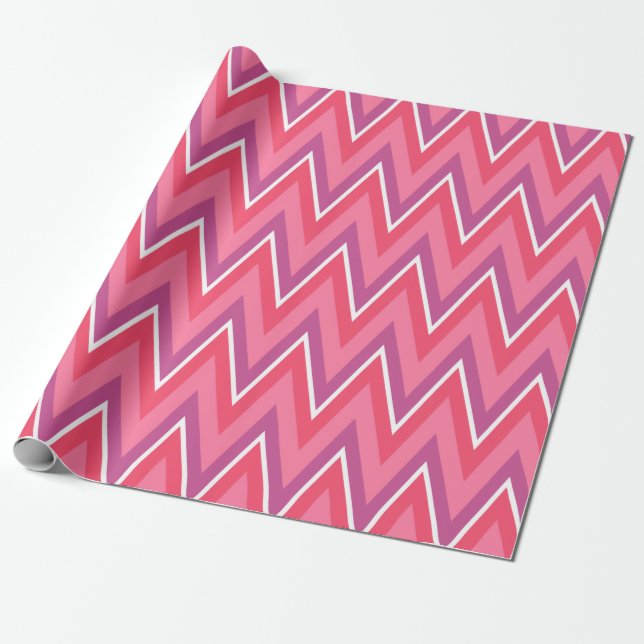 Presente Papel de enrolamento cor-de-rosa e púrpura (Desenrolado)