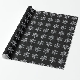 Presente Papel de enrolamento Crystal Snowflake - preto
