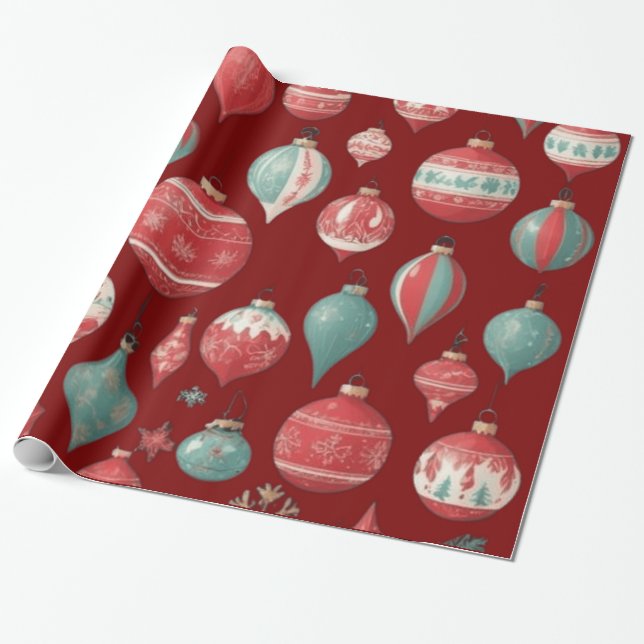 Presente Papel de enrolamento da bola de Natal (Desenrolado)
