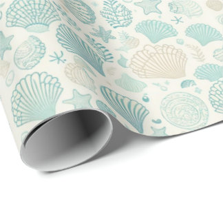 Presente Papel de enrolamento da casca do mar Elegante