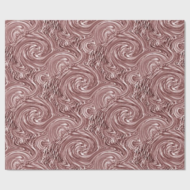 Presente Papel de enrolamento da espiral de damasco rosa (Aberto)