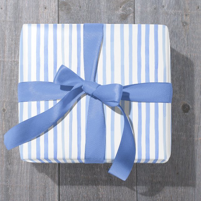 Presente Papel de enrolamento da faixa de cor azul e branca (Criador carregado)