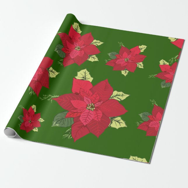 Presente Papel de enrolamento da Flor de Natal (Desenrolado)