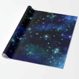 Presente Papel de enrolamento da galáxia azul