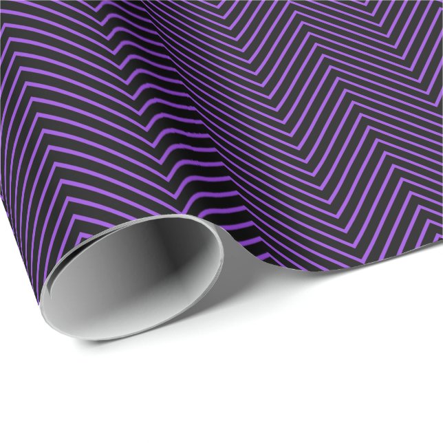 Presente Papel de enrolamento da linha Chevron - Roxo a pre (Ponta do rolo)