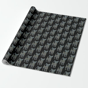 Presente Papel de enrolamento da linha da grade amarela e p