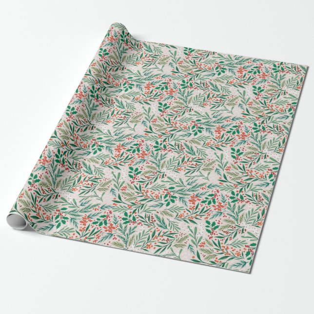 Presente Papel de enrolamento da ramificação do pinheiro de (Desenrolado)