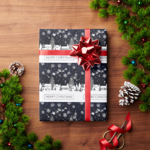 Presente Papel de enrolamento da vila de Natal