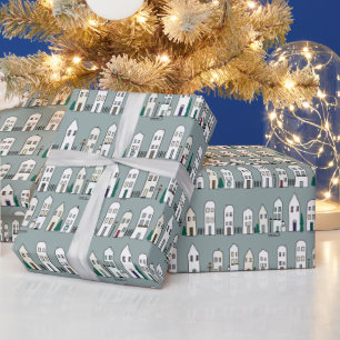Presente Papel de enrolamento da vila de Natal