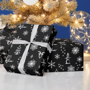Presente Papel de enrolamento das coisas do inverno - Carvã