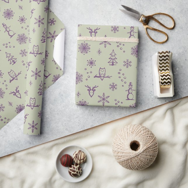Presente Papel de enrolamento das coisas do inverno - Chá + (Artesanato)