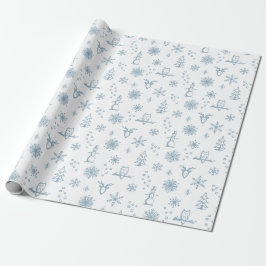 Presente Papel de enrolamento das coisas do inverno - Neve 