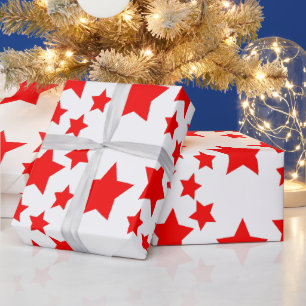 Presente Papel de enrolamento das estrelas vermelhas a frio