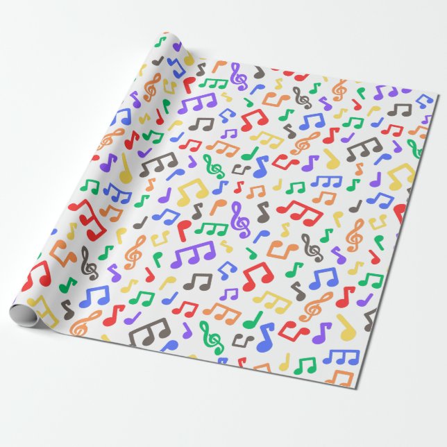 Presente Papel de enrolamento das notas musicais do arco-ír (Desenrolado)