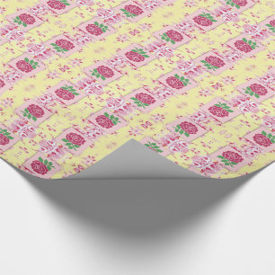 Presente Papel de enrolamento das rosas rosa encantadoras