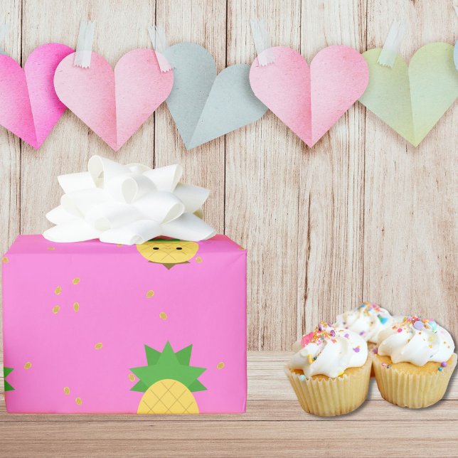 Presente Papel de enrolamento de abacaxi doce (pineapple party)