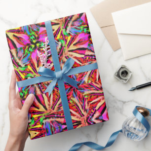 Presente Papel de enrolamento de ângulos neon 3D