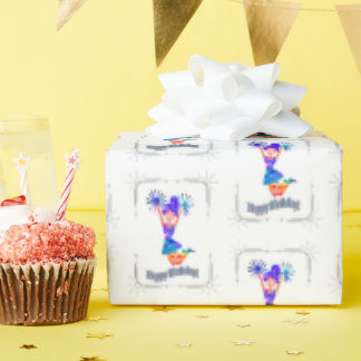 Presente Papel de enrolamento de aniversário do cheerleader