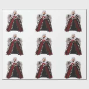 Presente Papel de enrolamento de anjo natalino