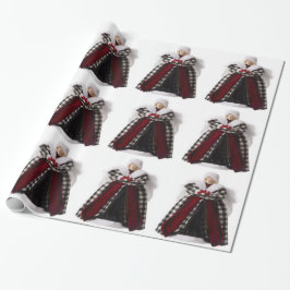 Presente Papel de enrolamento de anjo natalino