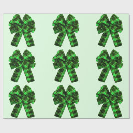 Presente Papel de enrolamento de Arcos de Xadrez verde