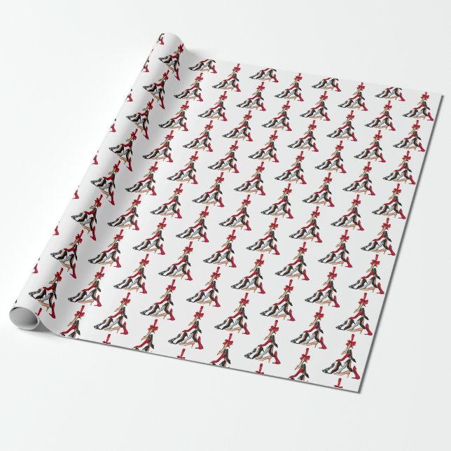 Presente Papel de enrolamento de árvores de Natal de salto  (Desenrolado)