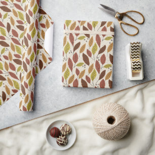 Presente Papel de enrolamento de Autumn Orange e Red Leaves