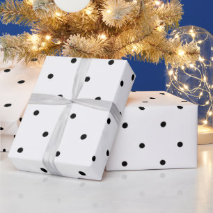 Presente Papel de enrolamento de Bolinhas preto e branco