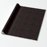 Presente Papel de enrolamento de casamentos góticos de cora<br><div class="desc">Nosso belo Livro Gótico do Coração Vermelho e Negro é escuro,  mas adorável com nosso design de rolagem artístico. Eles foram projetados em uma coleção de vários itens para que todo o seu casamento possa ser coordenado com o mesmo estilo!</div>