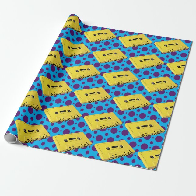 Presente Papel de enrolamento de cassetes amarelo PopArt (Desenrolado)