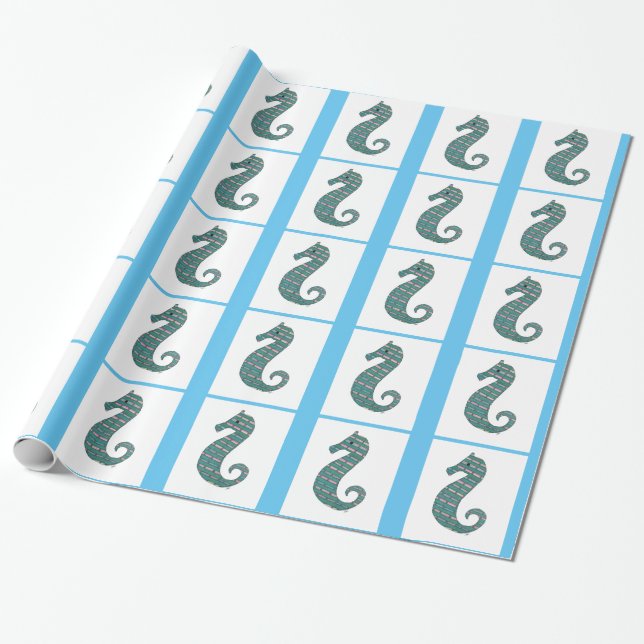 Presente Papel de enrolamento de cavalos de mar lacrimogêne (Desenrolado)