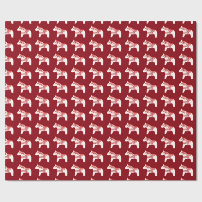 Presente Papel de enrolamento de cavalos selvagens vermelho (Aberto)