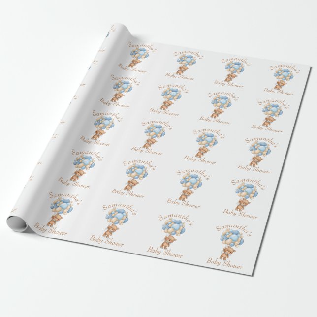 Presente Papel de enrolamento de Chá de fraldas do Urso de  (Desenrolado)