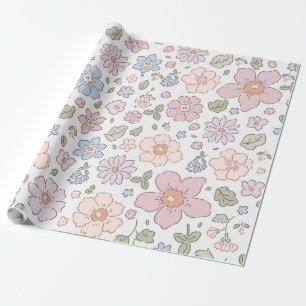 Presente Papel de enrolamento de Chás de fraldas Florais Di