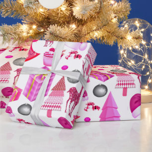 Presente Papel de enrolamento de Convites de Natal rosa