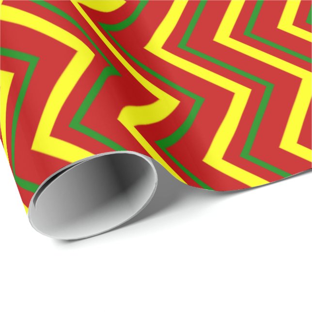 Presente Papel de enrolamento de cores primárias-CHEVRON 03 (Ponta do rolo)