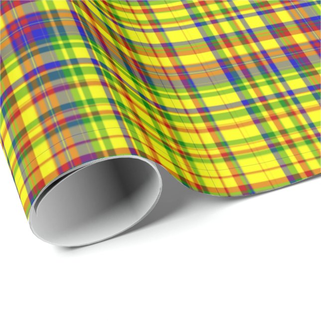 Presente Papel de enrolamento de cores primárias-XADREZ 09- (Ponta do rolo)