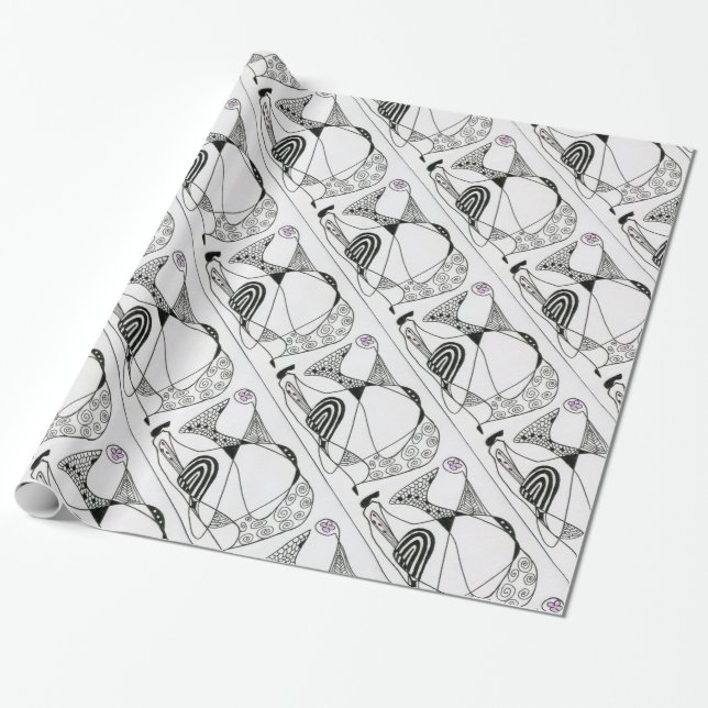Presente Papel de enrolamento de design abstrato "Dançante" (Desenrolado)