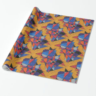 Presente Papel de enrolamento de design abstrato "Dourado e