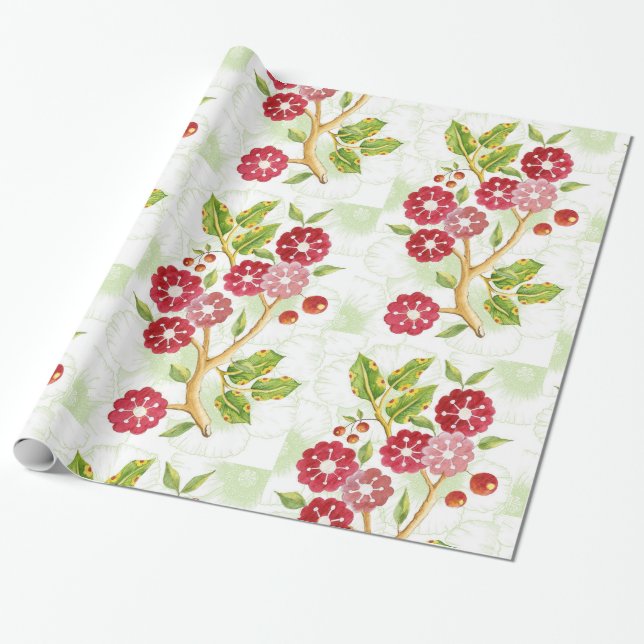 Presente Papel de enrolamento de Design Cherry Blosson (Desenrolado)