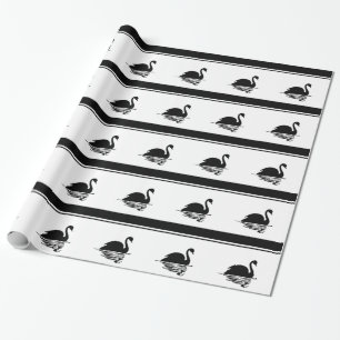 Presente Papel de enrolamento de Design de Cisne Preto e Br