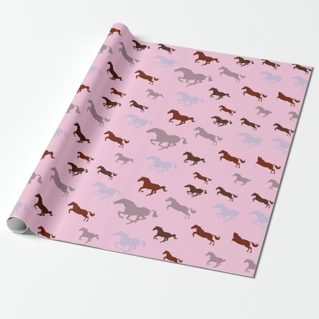 Presente Papel de enrolamento de Design de muitos cavalos (Desenrolado)