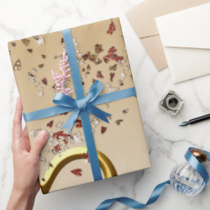 Presente Papel de enrolamento de dias de os namorados Doura